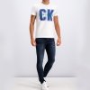 Calvin Klein Jeans t-shirt koszulka męska z okrągłym dekoldem biała